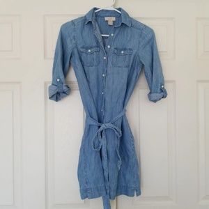 Loft Chambray shirt dress xxs